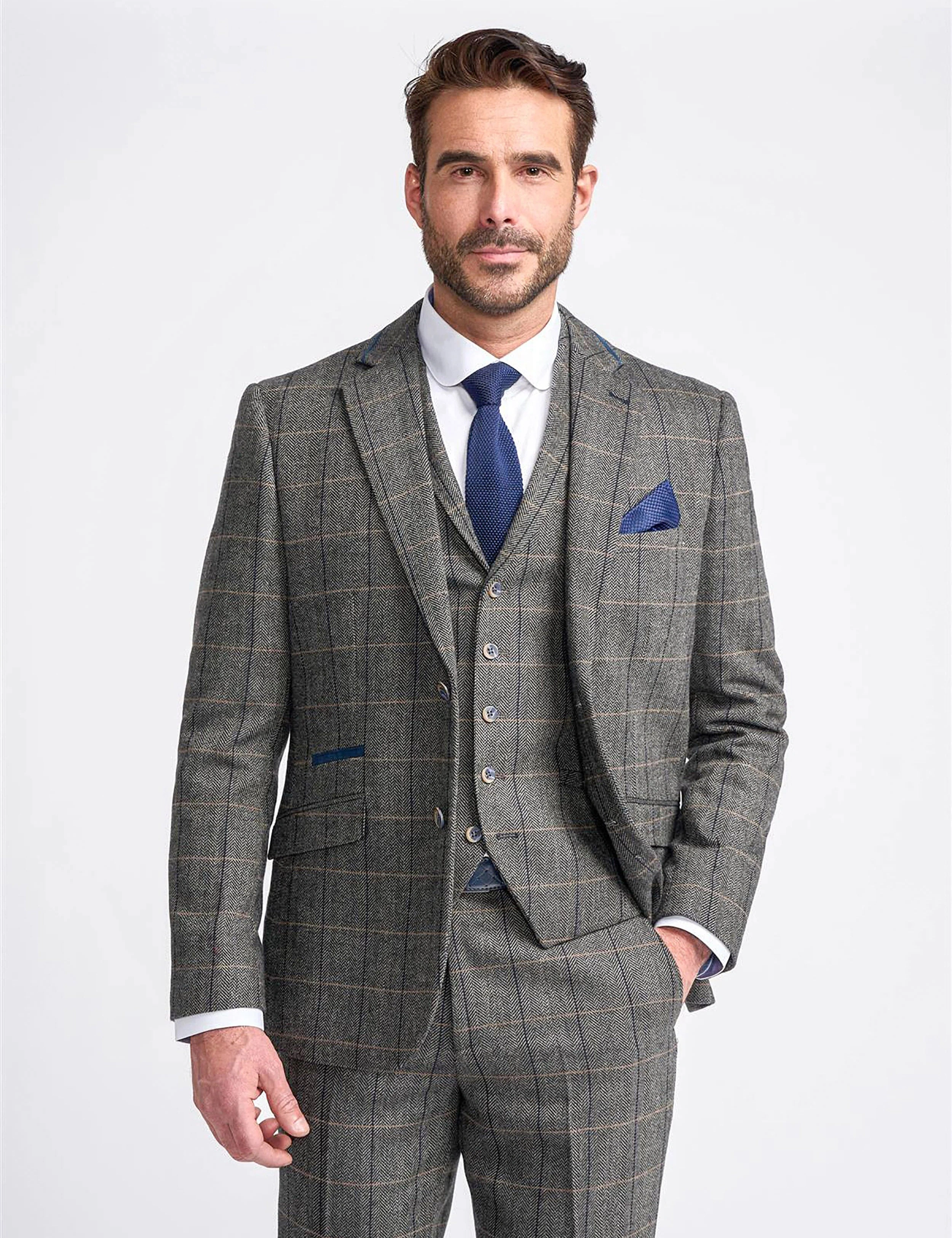 Albert Greys stilvoller Tweed Blazer: Zeitloser Charme in feinem Check-Muster, perfekt für jeden Anlass!